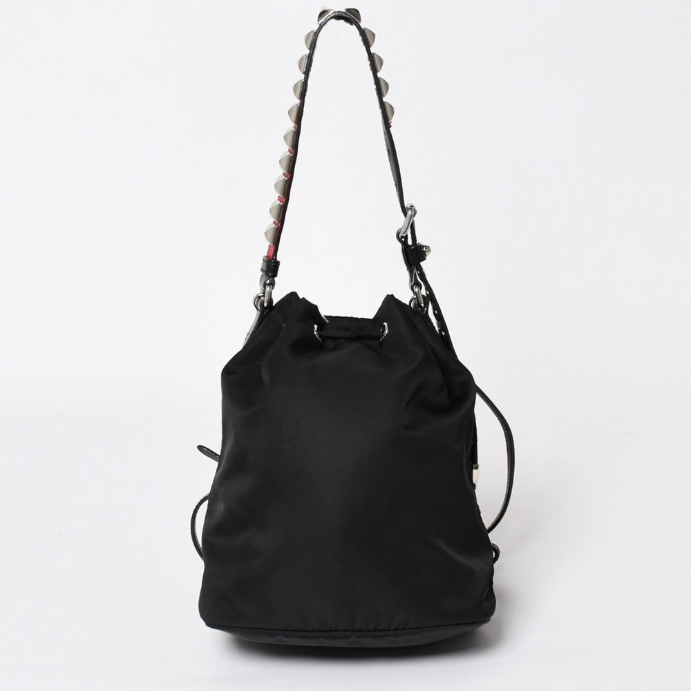 極美品 PRADA プラダ 2WAY バッグ Hand Bag ハンドバッグ Shoulder Bag ショルダーバッグ デュエットバケットバッグ 中古 4a003700