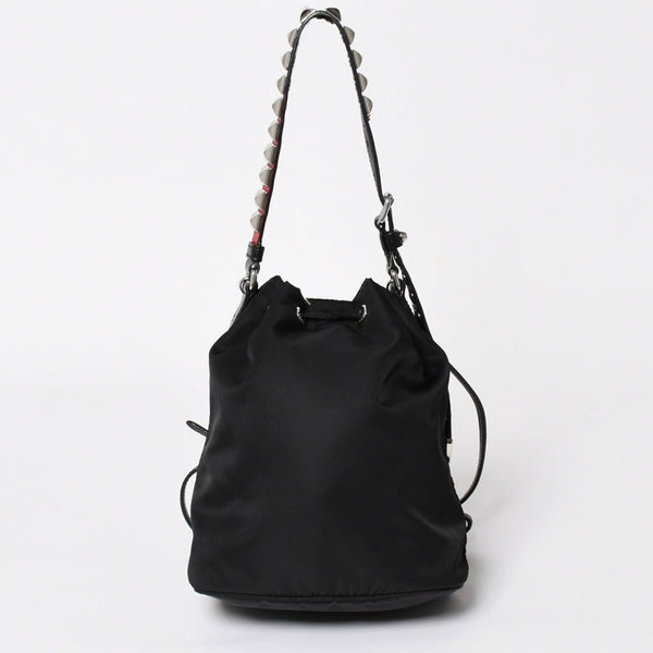 Very Good Condition PRADA 2WAY Bag Hand Bag Shoulder Bag Duet Bucket Bag Used 4a003700