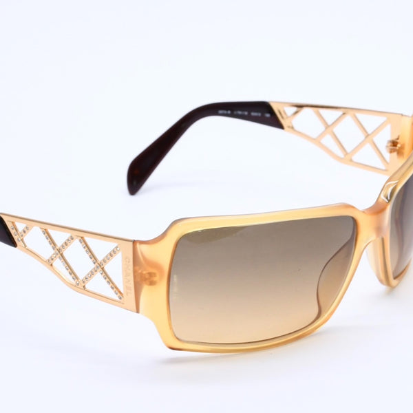 CHANEL シャネル サングラス アイウェア 5074-B c.791/18 サイズ62□15 120 ココマーク ラインストーン クリアイエロー 美品 中古 4a003733