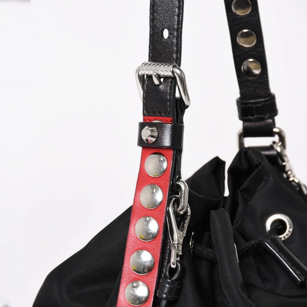Very Good Condition PRADA 2WAY Bag Hand Bag Shoulder Bag Duet Bucket Bag Used 4a003700