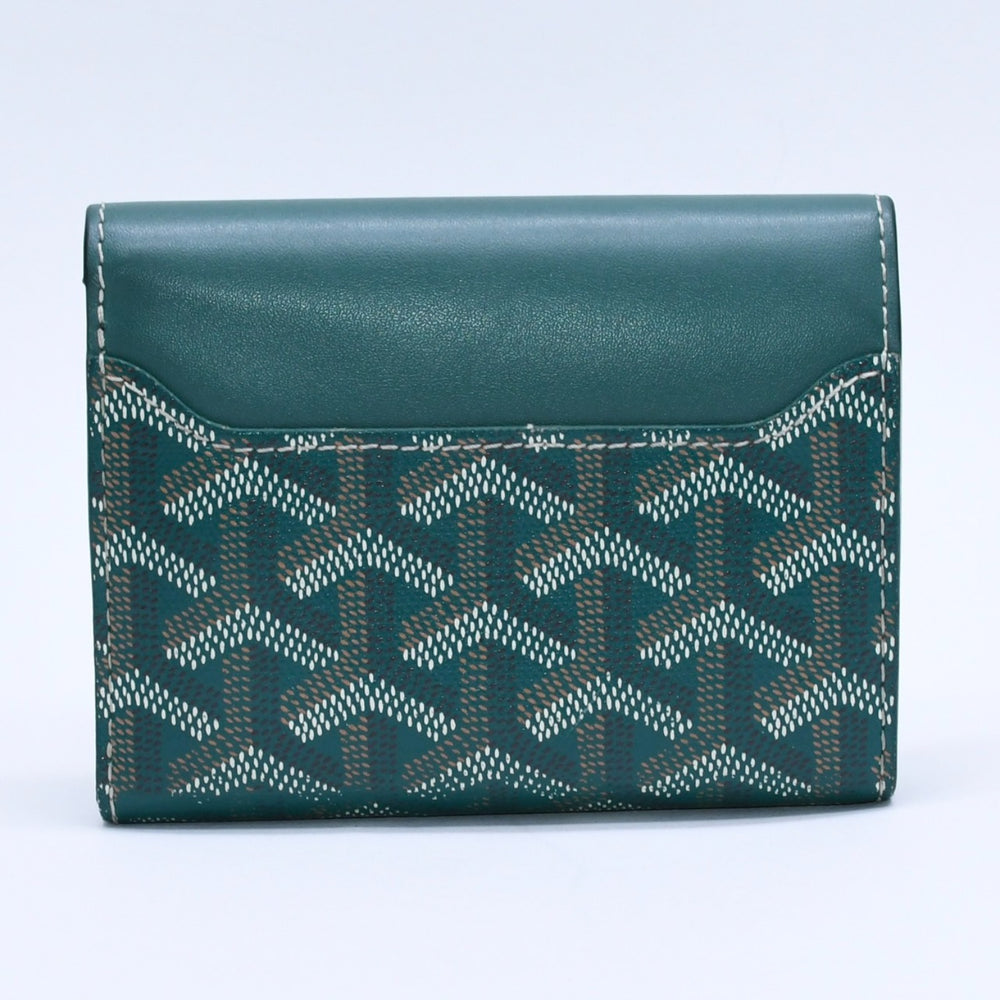 GOYARD ゴヤール サン・ガブリエル ウォレット シルバー金具 グリーン STGABRPMLTY09CL09P ヴォーゼルカーフスキン PVC 美品 中古 4a003846