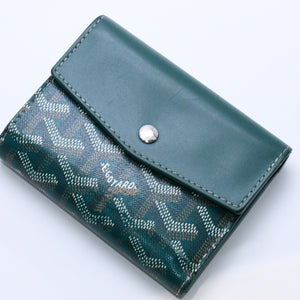 GOYARD Saint Gabriel Wallet Silver Hardware Green STGABRPMLTY09CL09P Vozel Calfskin PVC Good Condition Used 4a003846