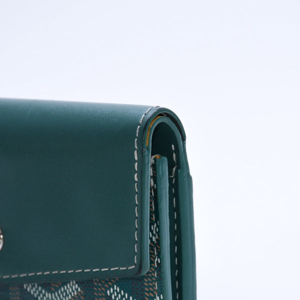 GOYARD Saint Gabriel Wallet Silver Hardware Green STGABRPMLTY09CL09P Vozel Calfskin PVC Good Condition Used 4a003846