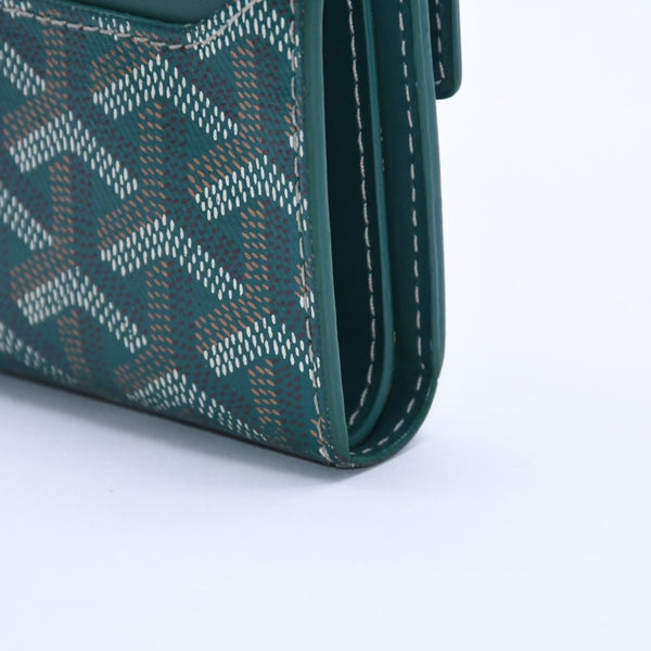 GOYARD Saint Gabriel Wallet Silver Hardware Green STGABRPMLTY09CL09P Vozel Calfskin PVC Good Condition Used 4a003846