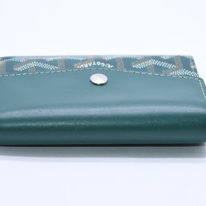 GOYARD Saint Gabriel Wallet Silver Hardware Green STGABRPMLTY09CL09P Vozel Calfskin PVC Good Condition Used 4a003846