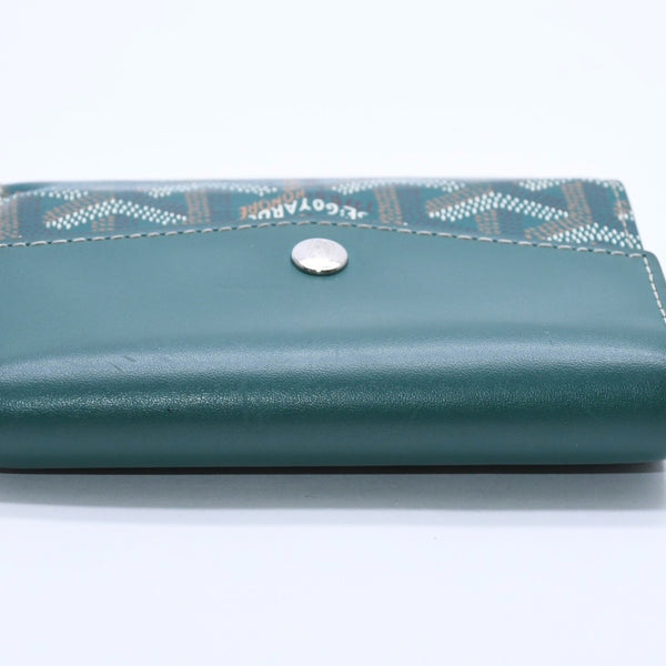 GOYARD Saint Gabriel Wallet Silver Hardware Green STGABRPMLTY09CL09P Vozel Calfskin PVC Good Condition Used 4a003846