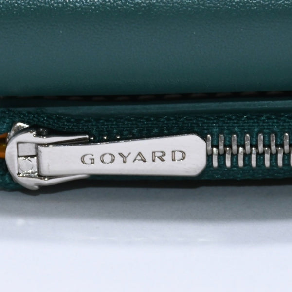 GOYARD Saint Gabriel Wallet Silver Hardware Green STGABRPMLTY09CL09P Vozel Calfskin PVC Good Condition Used 4a003846