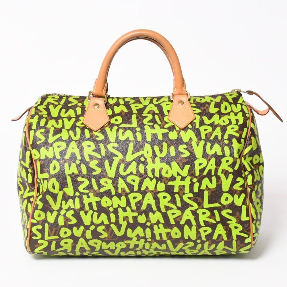 LOUIS VUITTON ルイヴィトン スピーディ30 ハンドバッグ モノグラムグラフィティ M93706 グリーン 美品 中古 4a003581