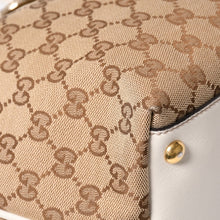 Load image into Gallery viewer, 極美品 GUCCI グッチ トートバッグ ハンドバッグ GGキャンバス レザー ベージュ ブラウン 169946 ゴールド金具 中古 4a003703