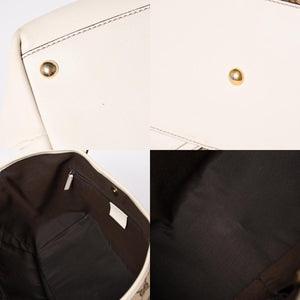 極美品 GUCCI グッチ トートバッグ ハンドバッグ GGキャンバス レザー ベージュ ブラウン 169946 ゴールド金具 中古 4a003703