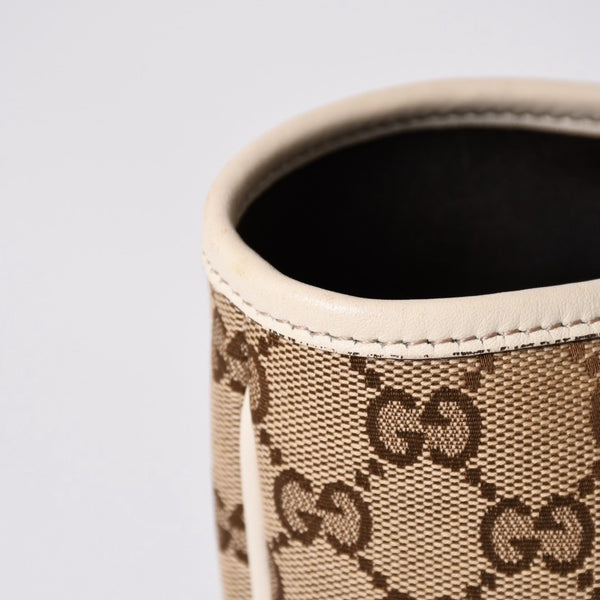 極美品 GUCCI グッチ トートバッグ ハンドバッグ GGキャンバス レザー ベージュ ブラウン 169946 ゴールド金具 中古 4a003703