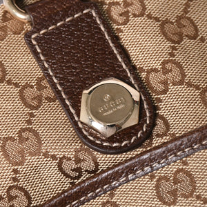 極美品 GUCCI グッチ GGキャンバス ショルダーバッグ ベージュ ブラウン ゴールド金具 163238 中古 4a003447