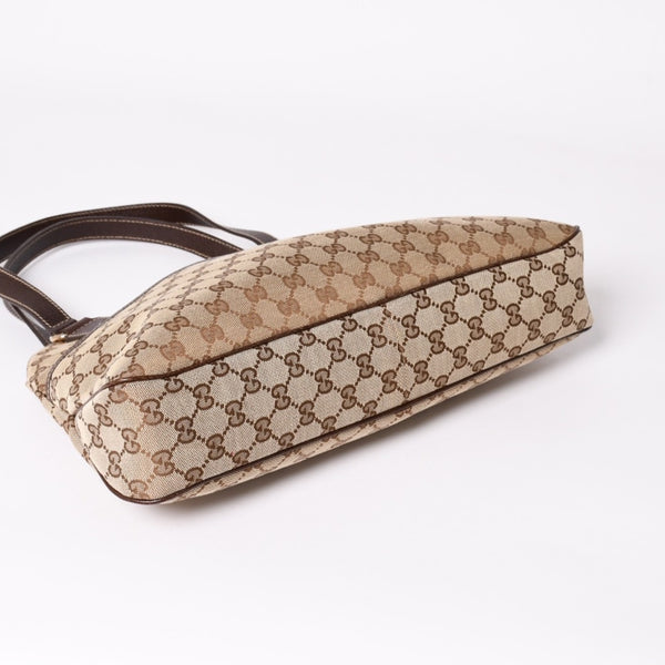 極美品 GUCCI グッチ GGキャンバス ショルダーバッグ ベージュ ブラウン ゴールド金具 163238 中古 4a003447