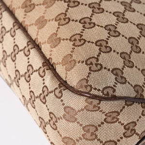 極美品 GUCCI グッチ GGキャンバス ショルダーバッグ ベージュ ブラウン ゴールド金具 163238 中古 4a003447