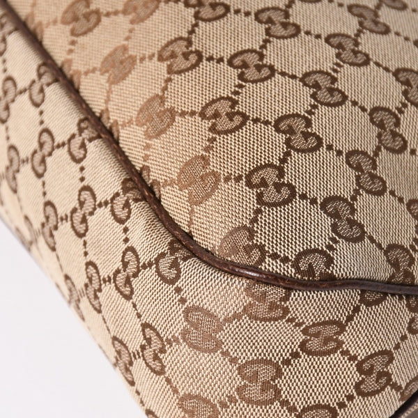 極美品 GUCCI グッチ GGキャンバス ショルダーバッグ ベージュ ブラウン ゴールド金具 163238 中古 4a003447