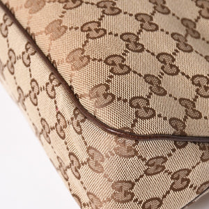 極美品 GUCCI グッチ GGキャンバス ショルダーバッグ ベージュ ブラウン ゴールド金具 163238 中古 4a003447