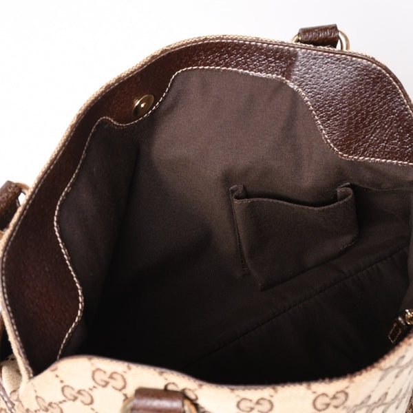 極美品 GUCCI グッチ GGキャンバス ショルダーバッグ ベージュ ブラウン ゴールド金具 163238 中古 4a003447