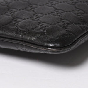 極美品 GUCCI グッチ ショルダーバッグ 201533 レザー グッチシマ ブラック ゴールド金具 中古 4a003707