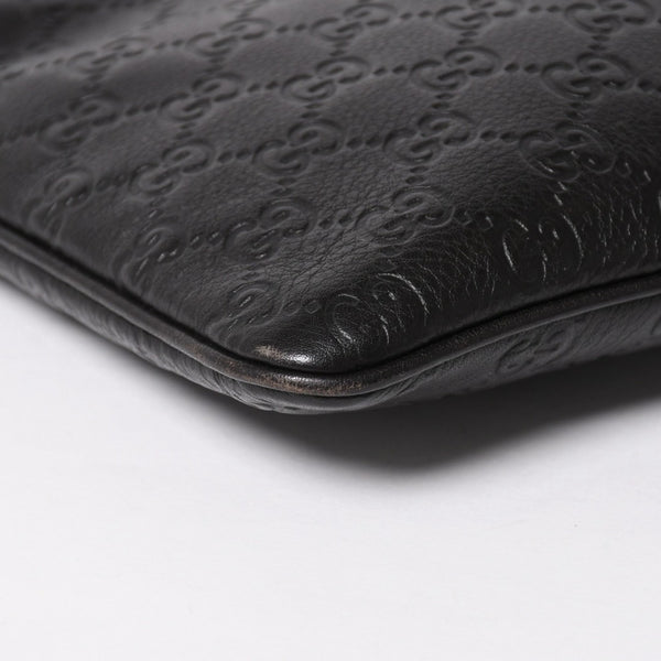 極美品 GUCCI グッチ ショルダーバッグ 201533 レザー グッチシマ ブラック ゴールド金具 中古 4a003707