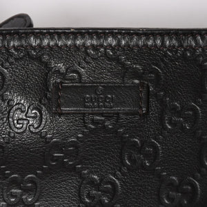 極美品 GUCCI グッチ ショルダーバッグ 201533 レザー グッチシマ ブラック ゴールド金具 中古 4a003707