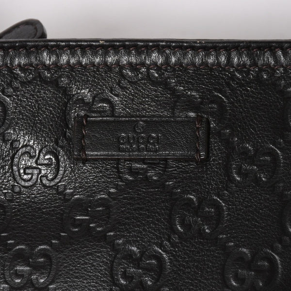 極美品 GUCCI グッチ ショルダーバッグ 201533 レザー グッチシマ ブラック ゴールド金具 中古 4a003707