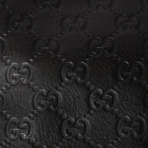 極美品 GUCCI グッチ ショルダーバッグ 201533 レザー グッチシマ ブラック ゴールド金具 中古 4a003707