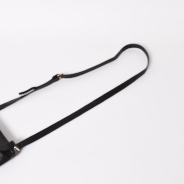 極美品 GUCCI グッチ ショルダーバッグ 201533 レザー グッチシマ ブラック ゴールド金具 中古 4a003707