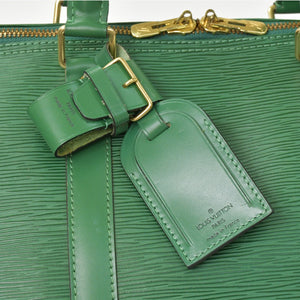 LOUIS VUITTON ルイヴィトン キーポル50 ボストンバッグ M42964 ボルネオグリーン エピレザー ゴールド金具 美品 中古 4a003714