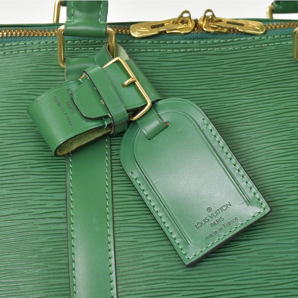 LOUIS VUITTON ルイヴィトン キーポル50 ボストンバッグ M42964 ボルネオグリーン エピレザー ゴールド金具 美品 中古 4a003714