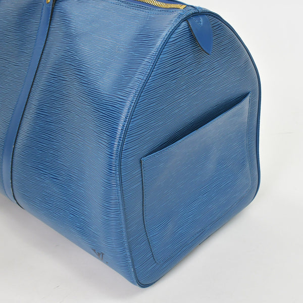 LOUIS VUITTON ルイヴィトン エピ キーポル55 ボストンバッグ レザー ブルー エピレザー M42955 ロゴ 美品 中古 4a003673