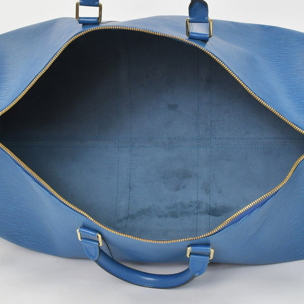LOUIS VUITTON ルイヴィトン エピ キーポル55 ボストンバッグ レザー ブルー エピレザー M42955 ロゴ 美品 中古 4a003673
