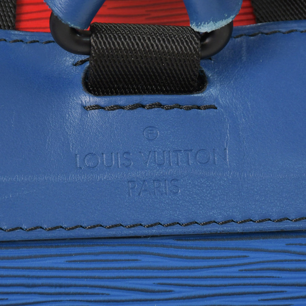 極美品 LOUIS VUITTON ルイヴィトン エピ クリストファーPM M55565 リュックサック ブルー レッド グリーン 中古 4a003562