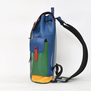 Very good condition LOUIS VUITTON Epi Christopher PM M55565 Rucksack Blue Red Green Used 4a003562