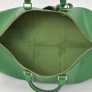 LOUIS VUITTON ルイヴィトン キーポル50 ボストンバッグ M42964 ボルネオグリーン エピレザー ゴールド金具 美品 中古 4a003714