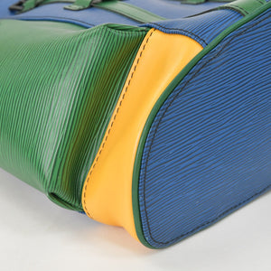 Very good condition LOUIS VUITTON Epi Christopher PM M55565 Rucksack Blue Red Green Used 4a003562