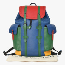 画像をギャラリービューアに読み込む, 極美品 LOUIS VUITTON ルイヴィトン エピ クリストファーPM M55565 リュックサック ブルー レッド グリーン 中古 4a003562