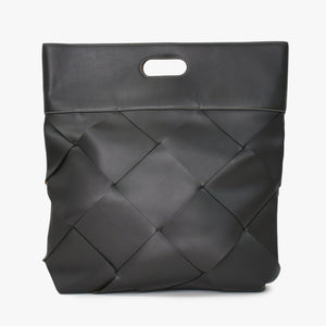 BOTTEGA VENETA Slip Maxi Intrecciato Leather Tote Bag Clutch Bag Calf Leather Black Brown 2WAY Good Condition Used 4a003705