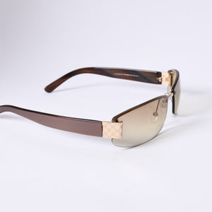 GUCCI グッチ サングラス ハーフリム GG 1799/S イタリア製 アセテート メタル ブラウン ゴールド金具 サイズ60☐15 美品 中古 4a003719