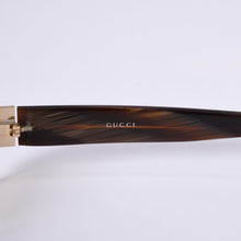 Load image into Gallery viewer, GUCCI グッチ サングラス ハーフリム GG 1799/S イタリア製 アセテート メタル ブラウン ゴールド金具 サイズ60☐15 美品 中古 4a003719