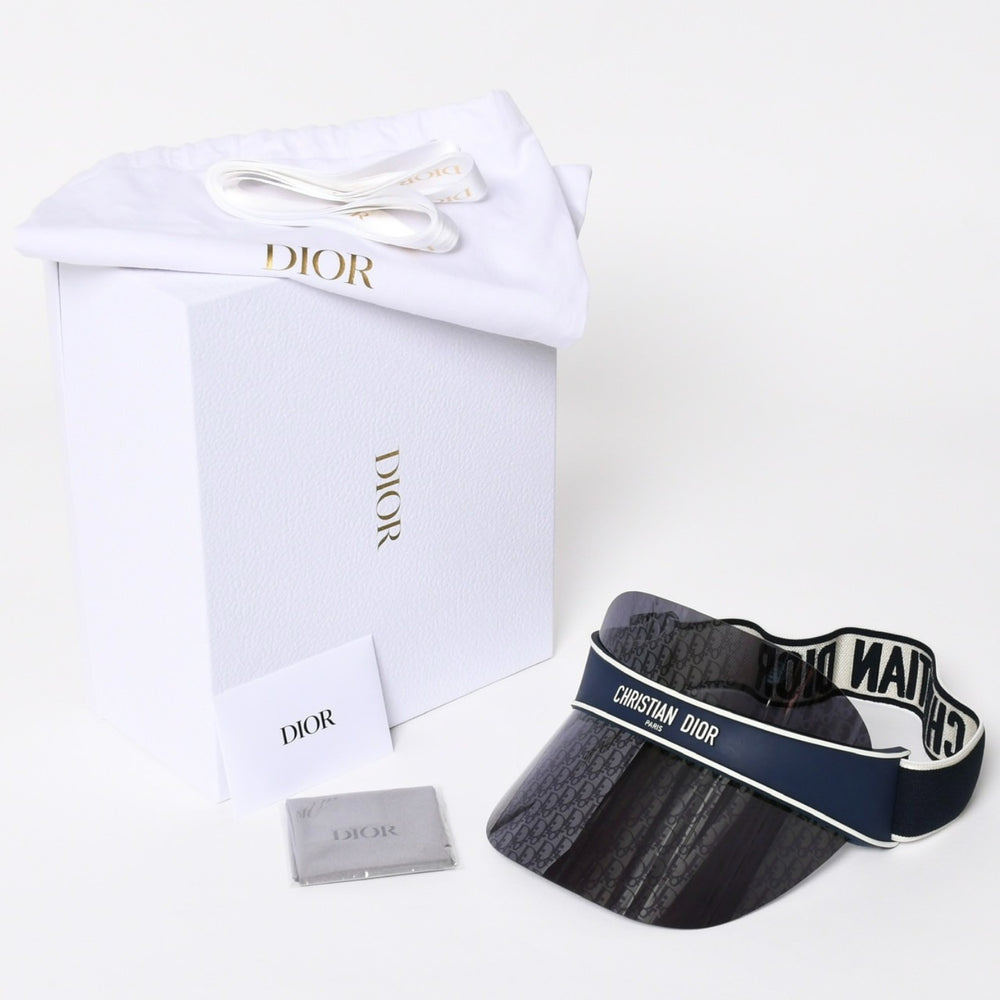 New and unused Christian Dior DiorClub Dior Club V1U Sun Visor 31B8 Oblique Navy Used 4a005398