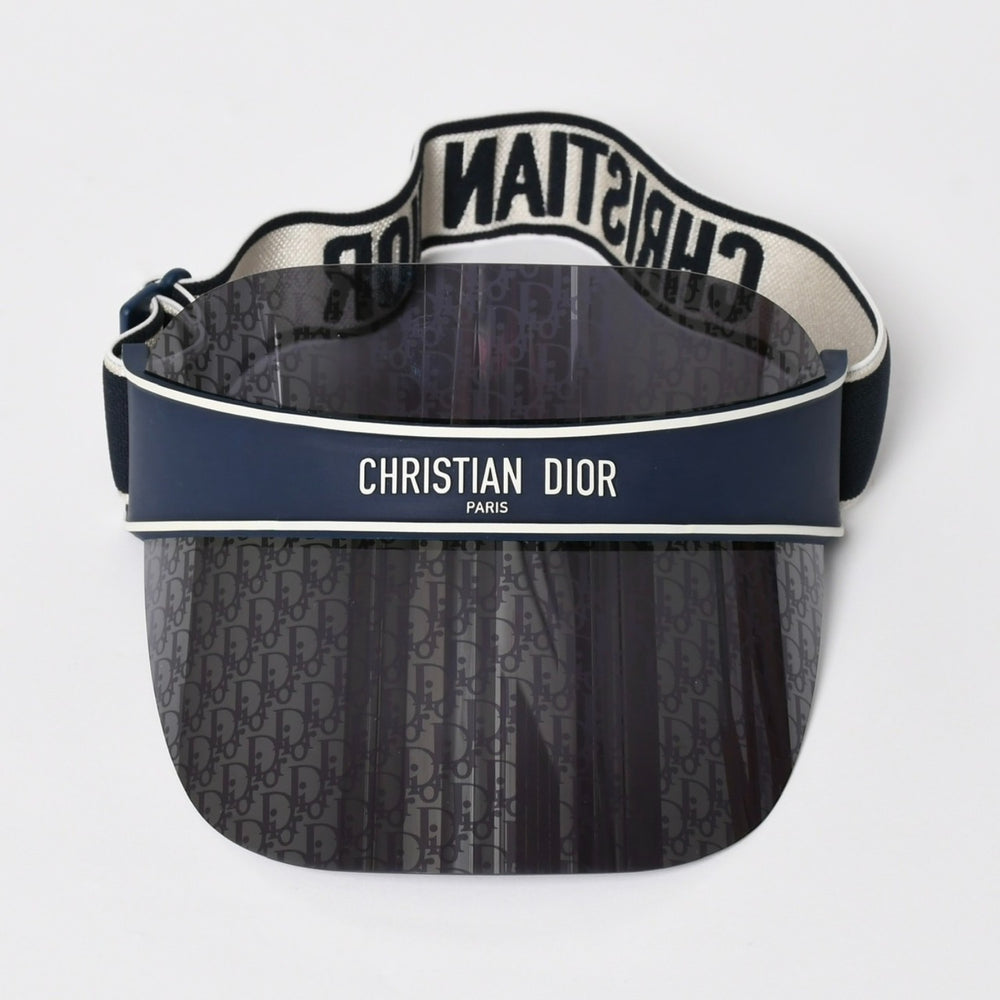 New and unused Christian Dior DiorClub Dior Club V1U Sun Visor 31B8 Oblique Navy Used 4a005398