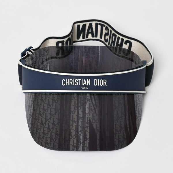 新品未使用 Christian Dior クリスチャンディオール DiorClub ディオールクラブ V1U サンバイザー 31B8 オブリーク ネイビー 中古 4a005398
