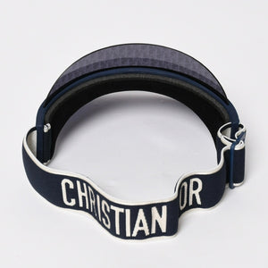 新品未使用 Christian Dior クリスチャンディオール DiorClub ディオールクラブ V1U サンバイザー 31B8 オブリーク ネイビー 中古 4a005398