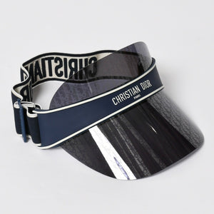 新品未使用 Christian Dior クリスチャンディオール DiorClub ディオールクラブ V1U サンバイザー 31B8 オブリーク ネイビー 中古 4a005398