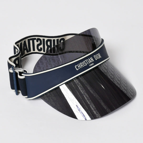 新品未使用 Christian Dior クリスチャンディオール DiorClub ディオールクラブ V1U サンバイザー 31B8 オブリーク ネイビー 中古 4a005398