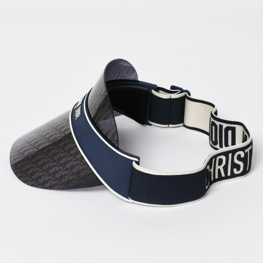 新品未使用 Christian Dior クリスチャンディオール DiorClub ディオールクラブ V1U サンバイザー 31B8 オブリーク ネイビー 中古 4a005398