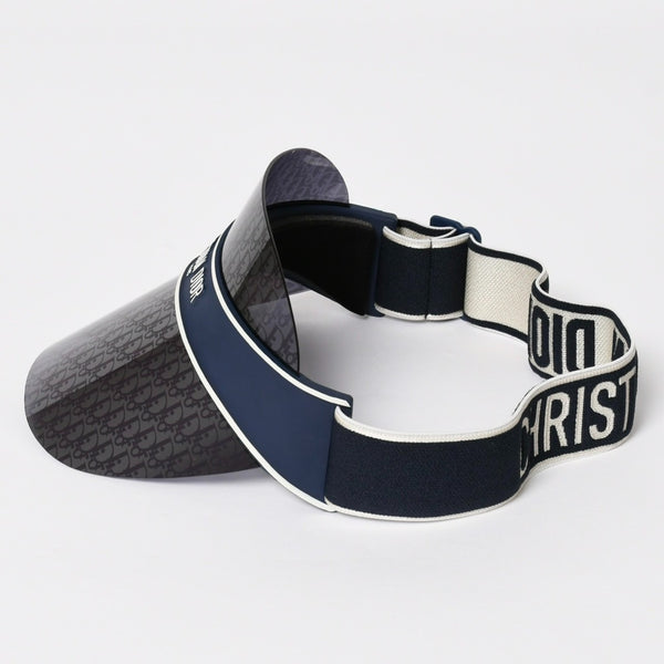 新品未使用 Christian Dior クリスチャンディオール DiorClub ディオールクラブ V1U サンバイザー 31B8 オブリーク ネイビー 中古 4a005398
