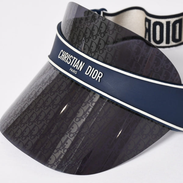 新品未使用 Christian Dior クリスチャンディオール DiorClub ディオールクラブ V1U サンバイザー 31B8 オブリーク ネイビー 中古 4a005398