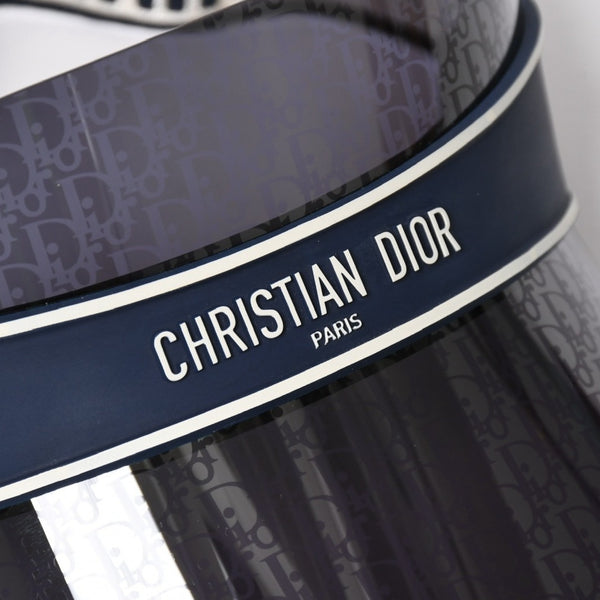 新品未使用 Christian Dior クリスチャンディオール DiorClub ディオールクラブ V1U サンバイザー 31B8 オブリーク ネイビー 中古 4a005398