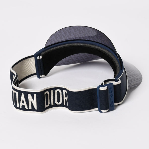 新品未使用 Christian Dior クリスチャンディオール DiorClub ディオールクラブ V1U サンバイザー 31B8 オブリーク ネイビー 中古 4a005398